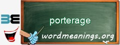 WordMeaning blackboard for porterage